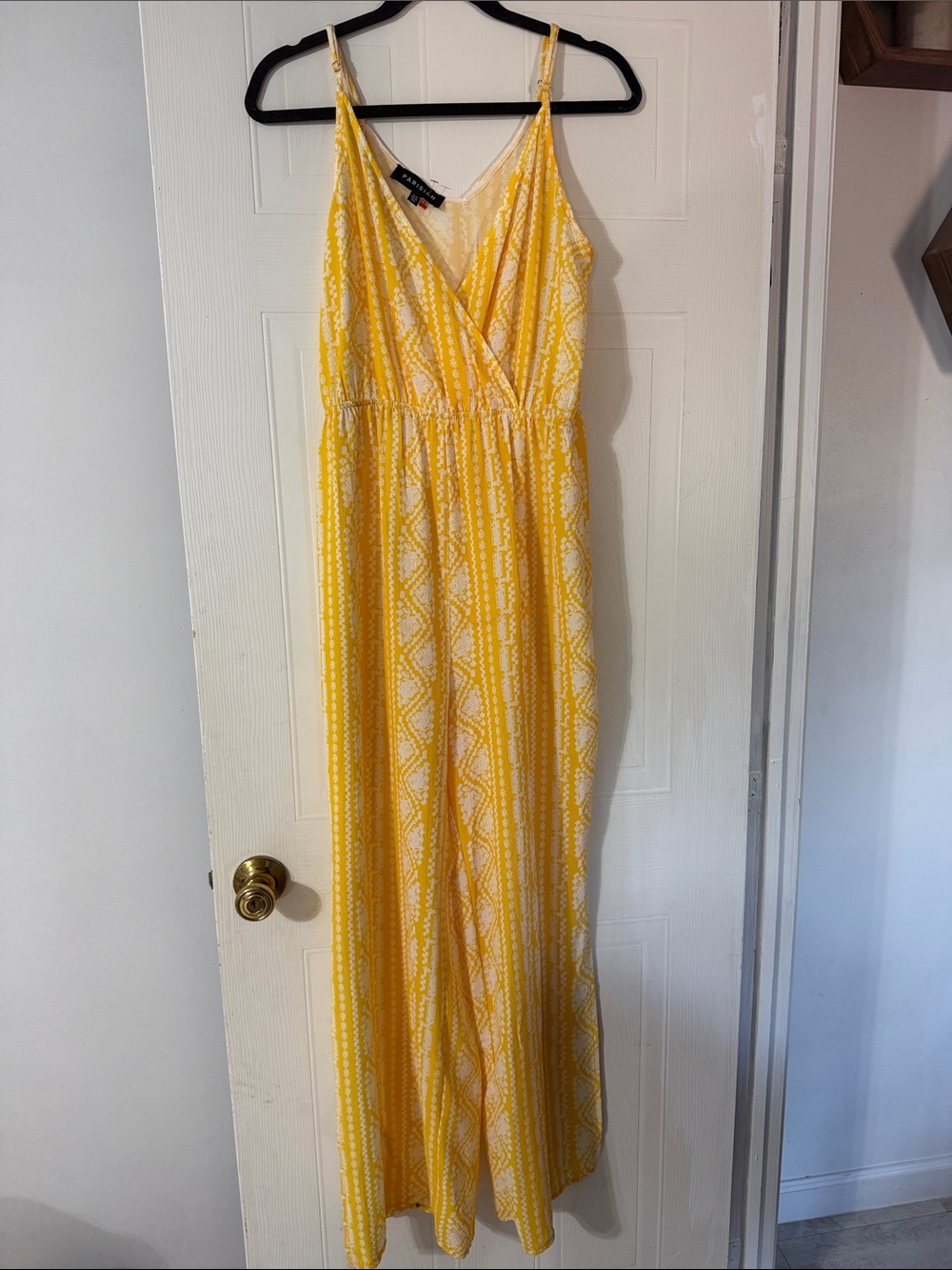 Parisian Works Yellow Printed Wrap Maxi Dress